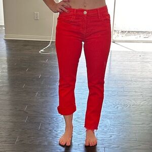 Current/Elliott Red Ankle Jeans